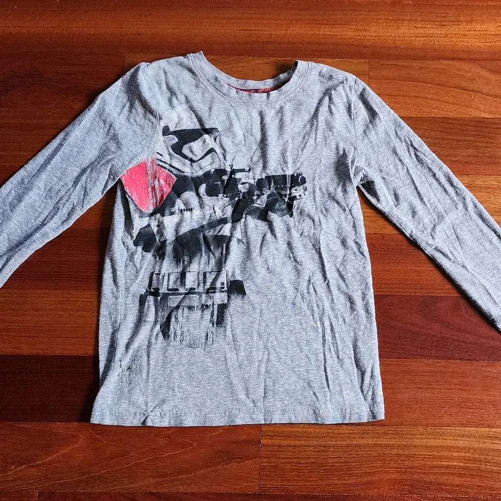 Star Wars Storm Trooper Gray Long Sleeve Jersey Size 7X